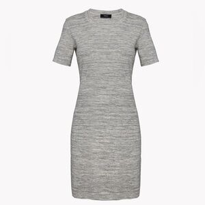 Theory Gray T-Shirt Crew Neck Ribbed Dress